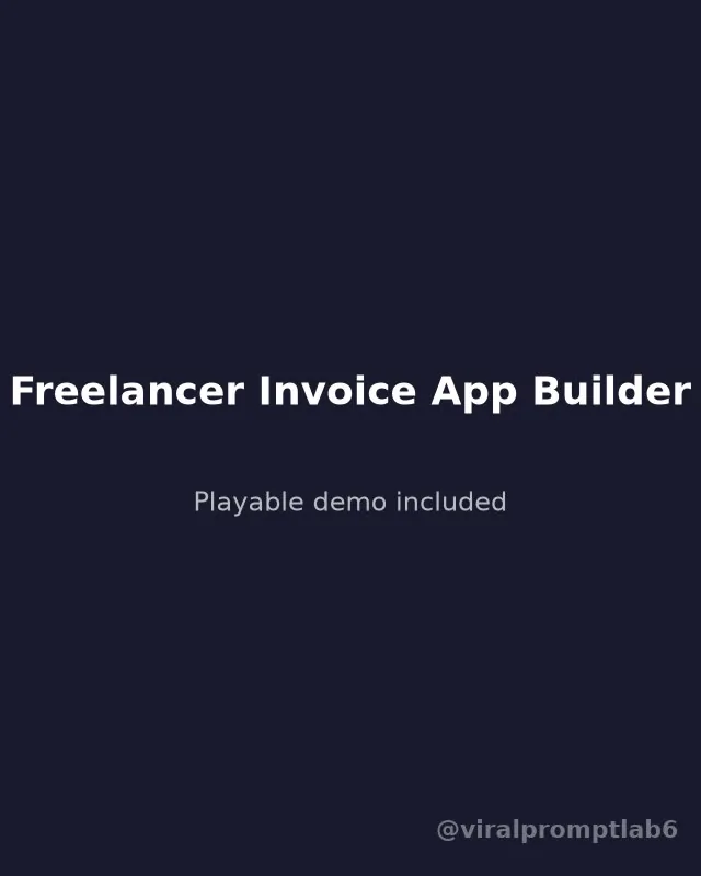 Freelancer Invoice App Builder cover