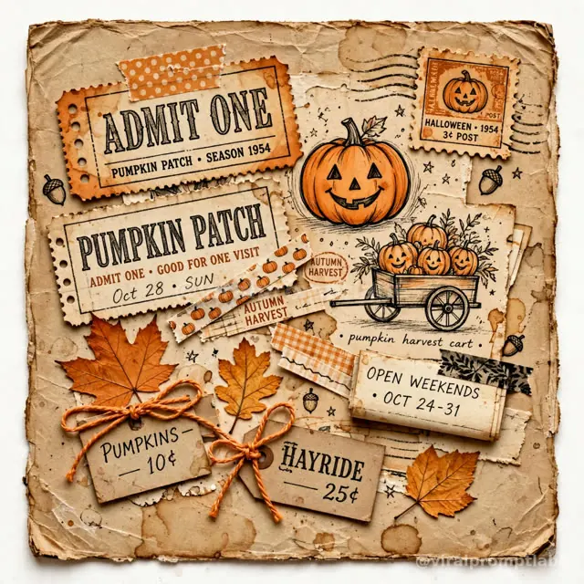 Halloween Junk Journal Ephemera cover